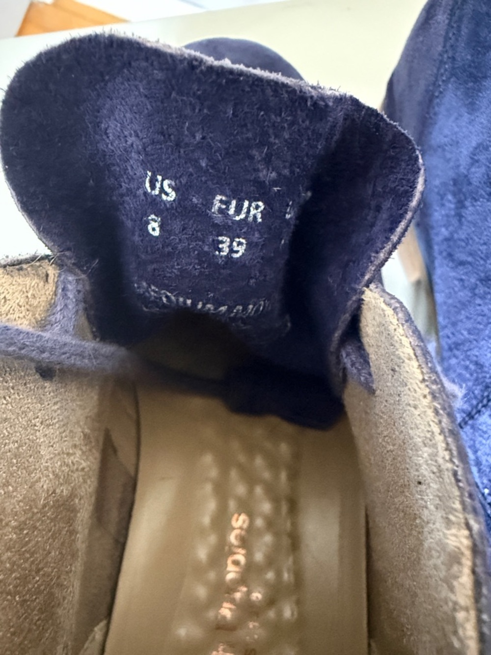 Navy Suede Hush Puppies Tassel Chukka Boots - Picture 8 of 8